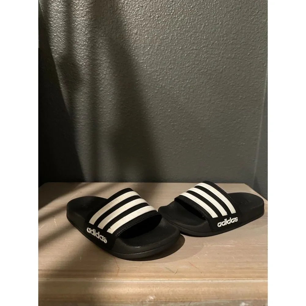Adidas Adilette Black Shower Slides-Sandals for Kids Size 11K